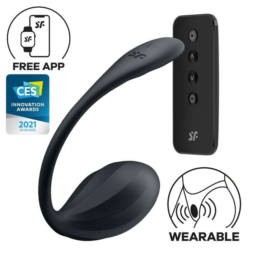 Satisfyer Ribbed Petal vibrační vajíčko - černé - Obrázek 4