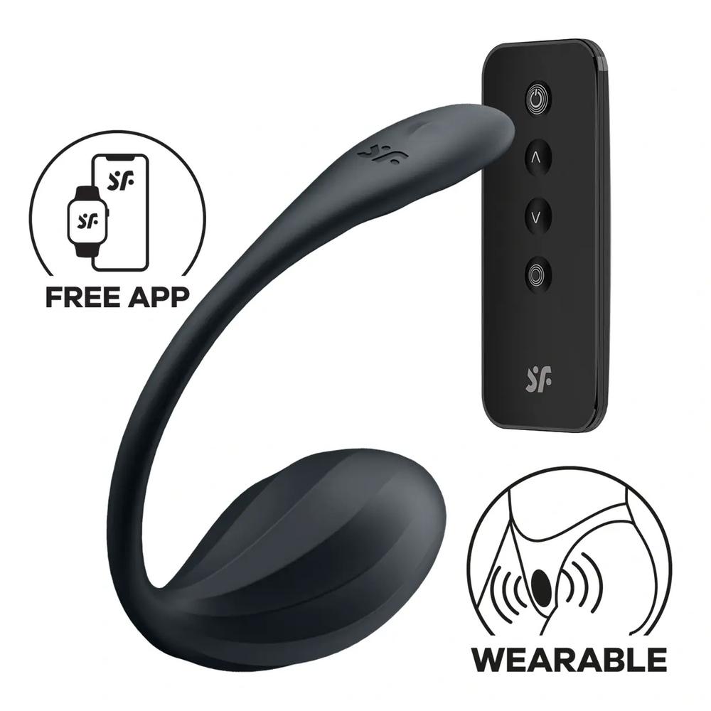 Satisfyer Ribbed Petal vibrační vajíčko černé