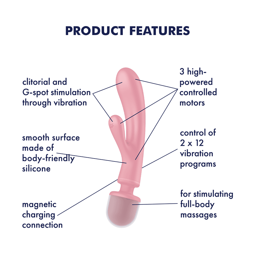Satisfyer Triple Lover oboustranný vibrátor - růžový - Image 5
