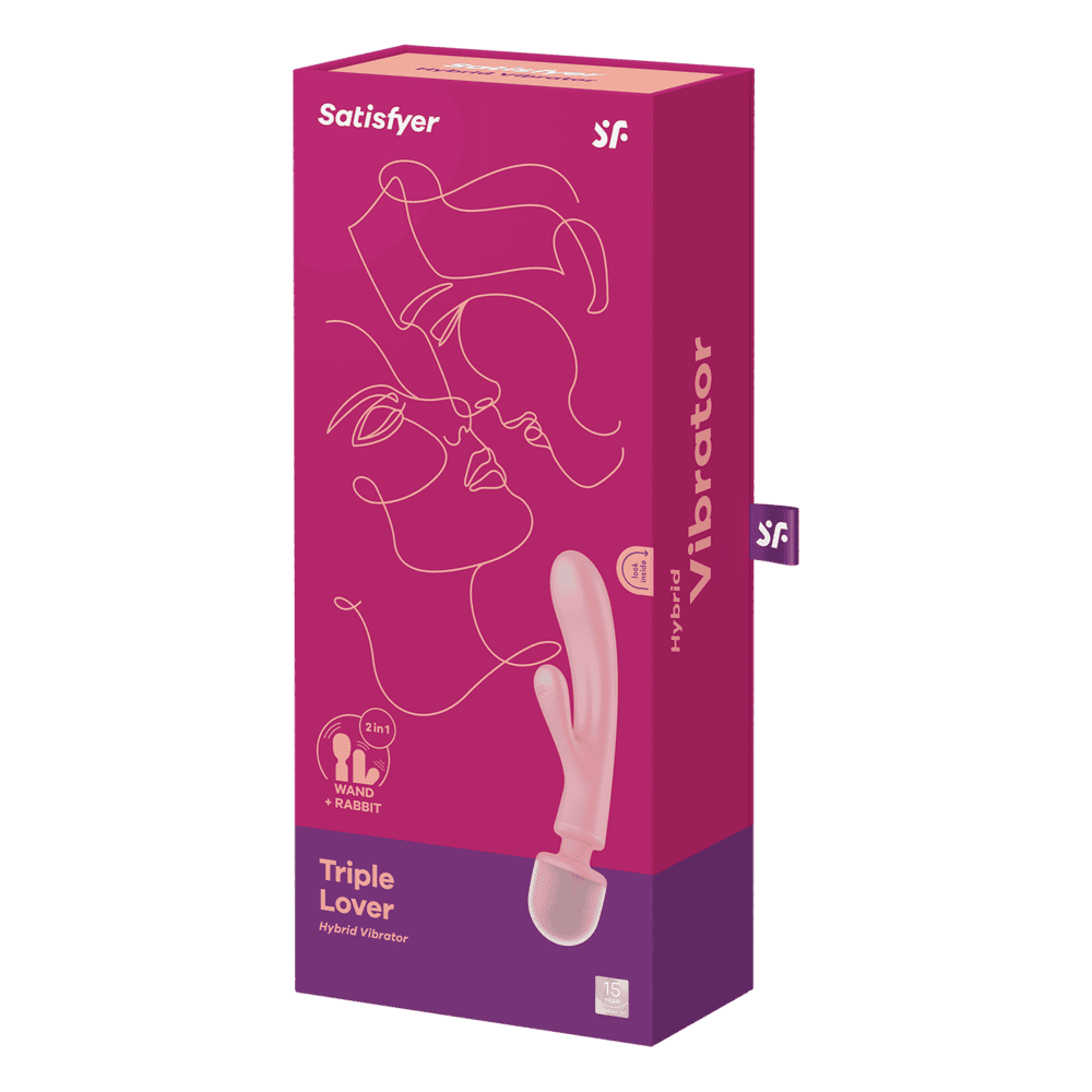 Satisfyer Triple Lover oboustranný vibrátor – růžový