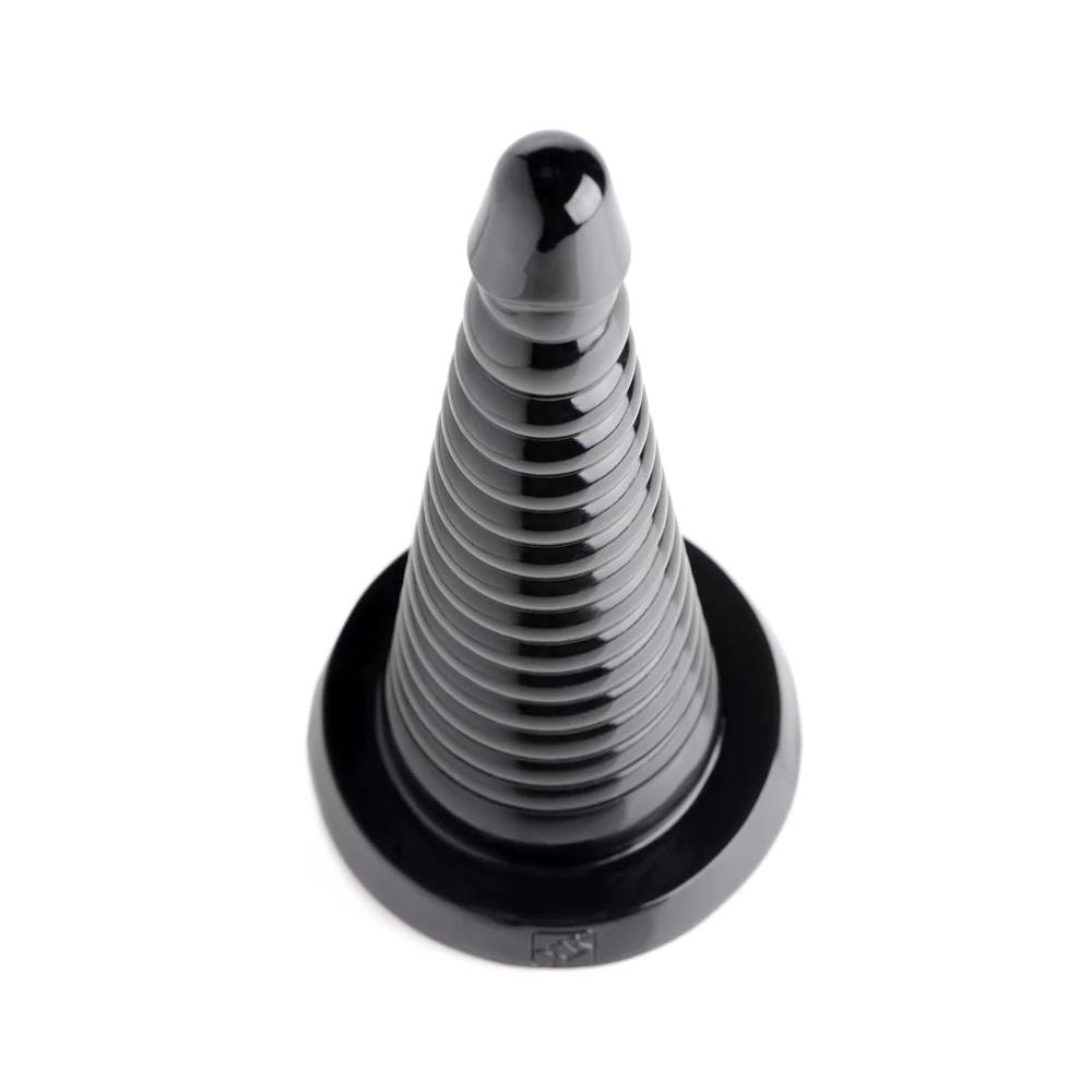 Giant Ribbed anální dildo - černé - Image 2