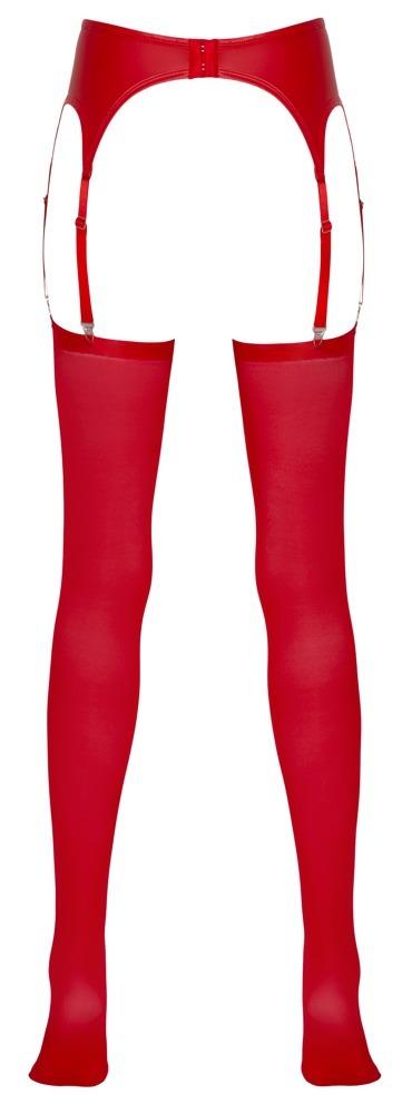 NO:XQSE Set podvazkový pás a punčochy - červený: S/M - Obrázek 6