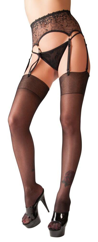 Cottelli Legwear Punčochy - černé: 5 (XL)