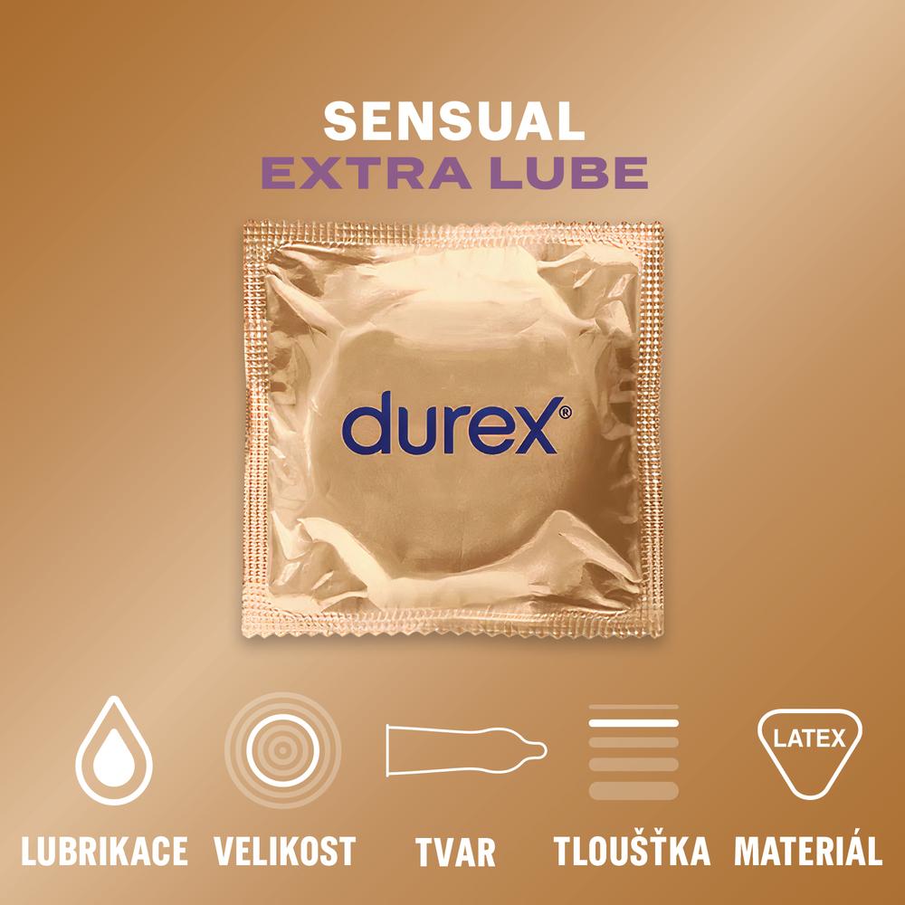DUREX kondomy Sensual Extra Lube 3 ks - Image 2