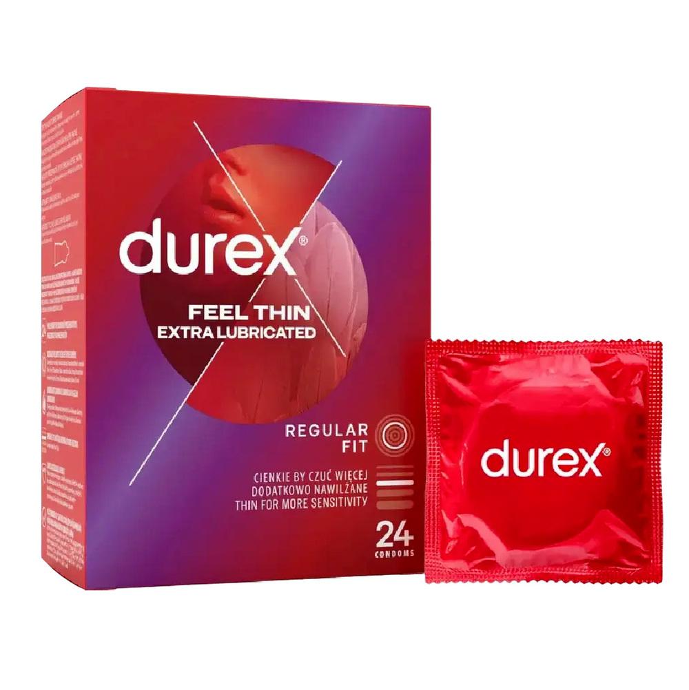 Durex kondomy Feel Thin Extra Lubricated 24 ks