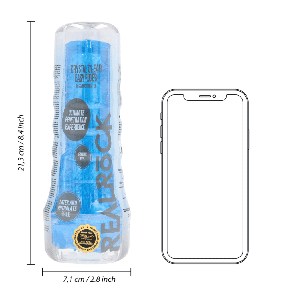 RealRock Easy Rider Pussy masturbátor - modrý - Obrázek 5