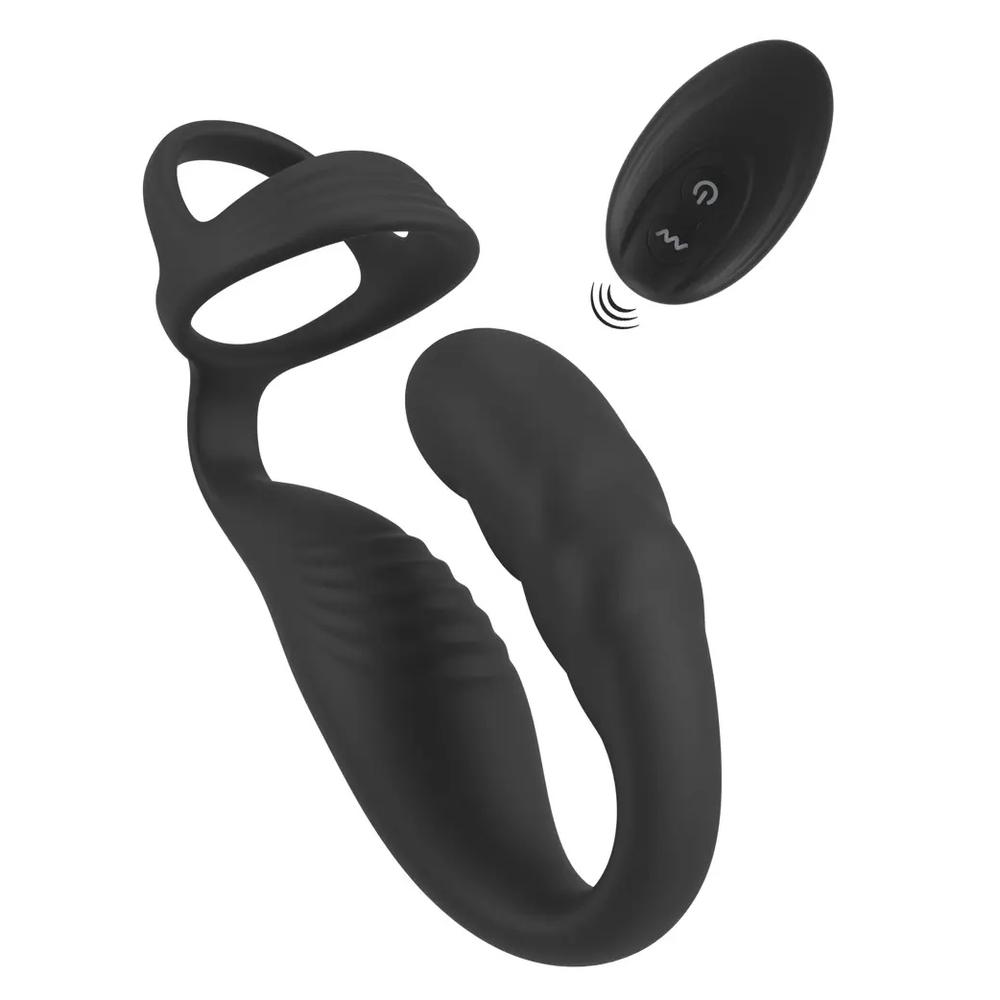 Rebel Erekční kroužek a stimulátor prostaty - černý