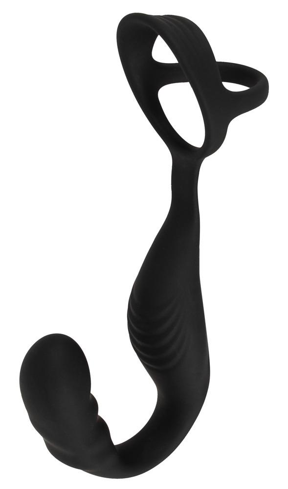 Rebel Erekční kroužek a stimulátor prostaty – černý