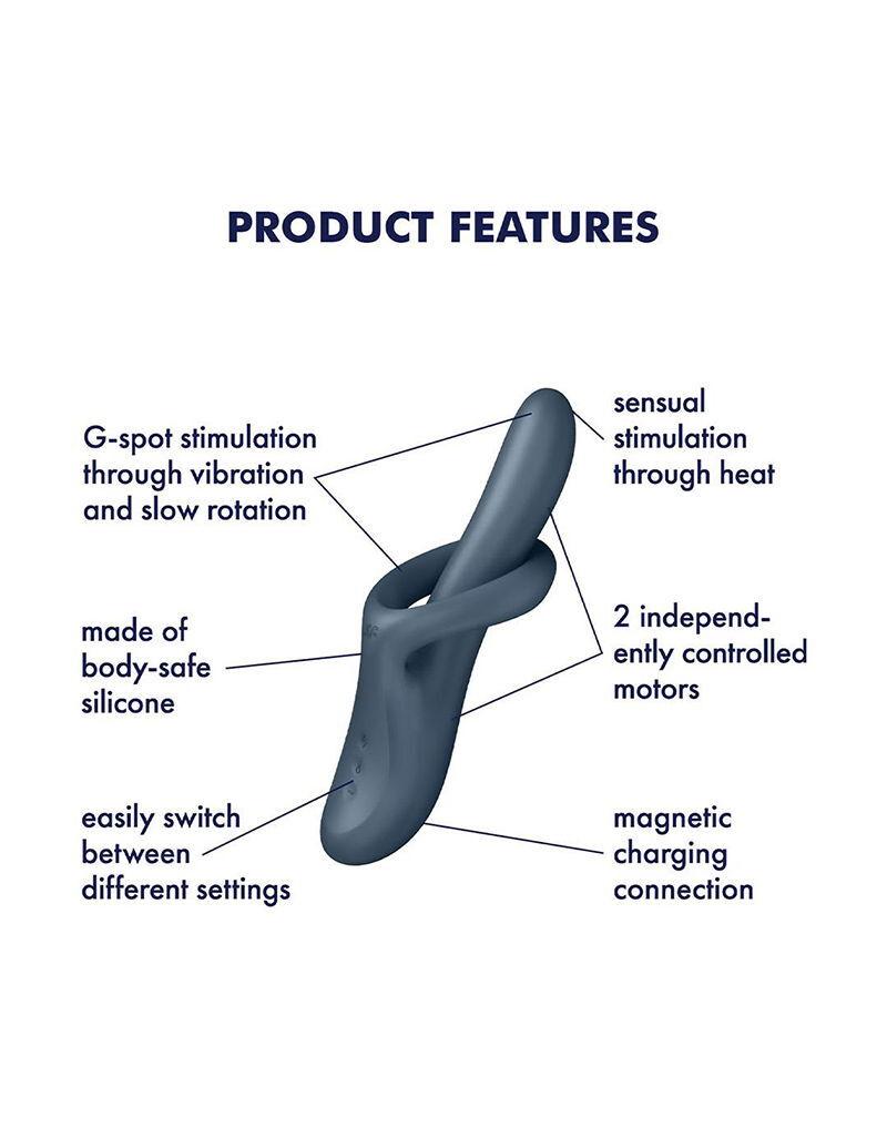 Satisfyer Heat Flex 4 rabbit vibrátor - šedý - Image 3