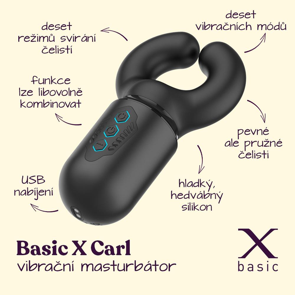 BASIC X Carl vibrační masturbátor s pohyblivými čelistmi - Obrázek 2