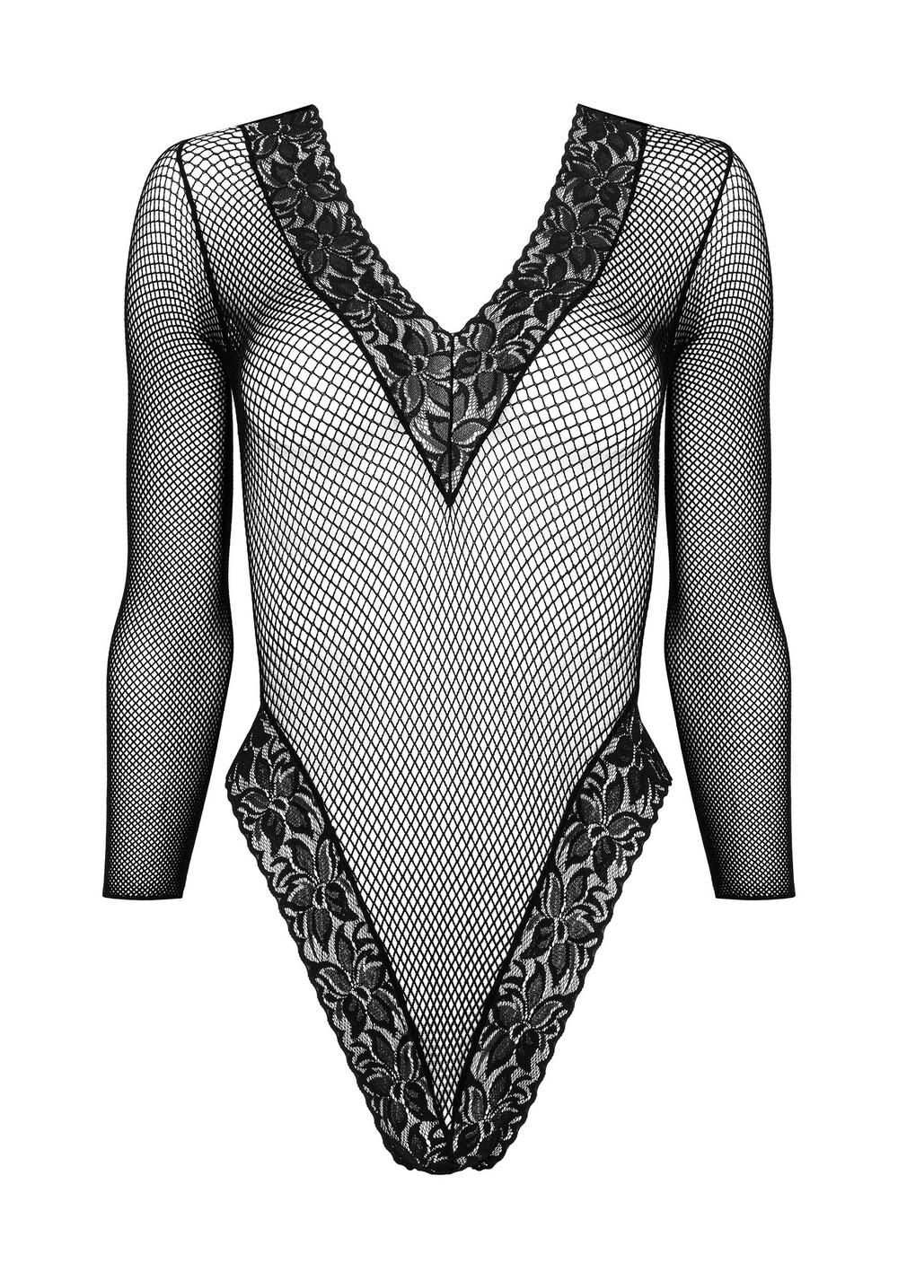 Kotek Síťované body s krajkou FB005 - černé - Image 3