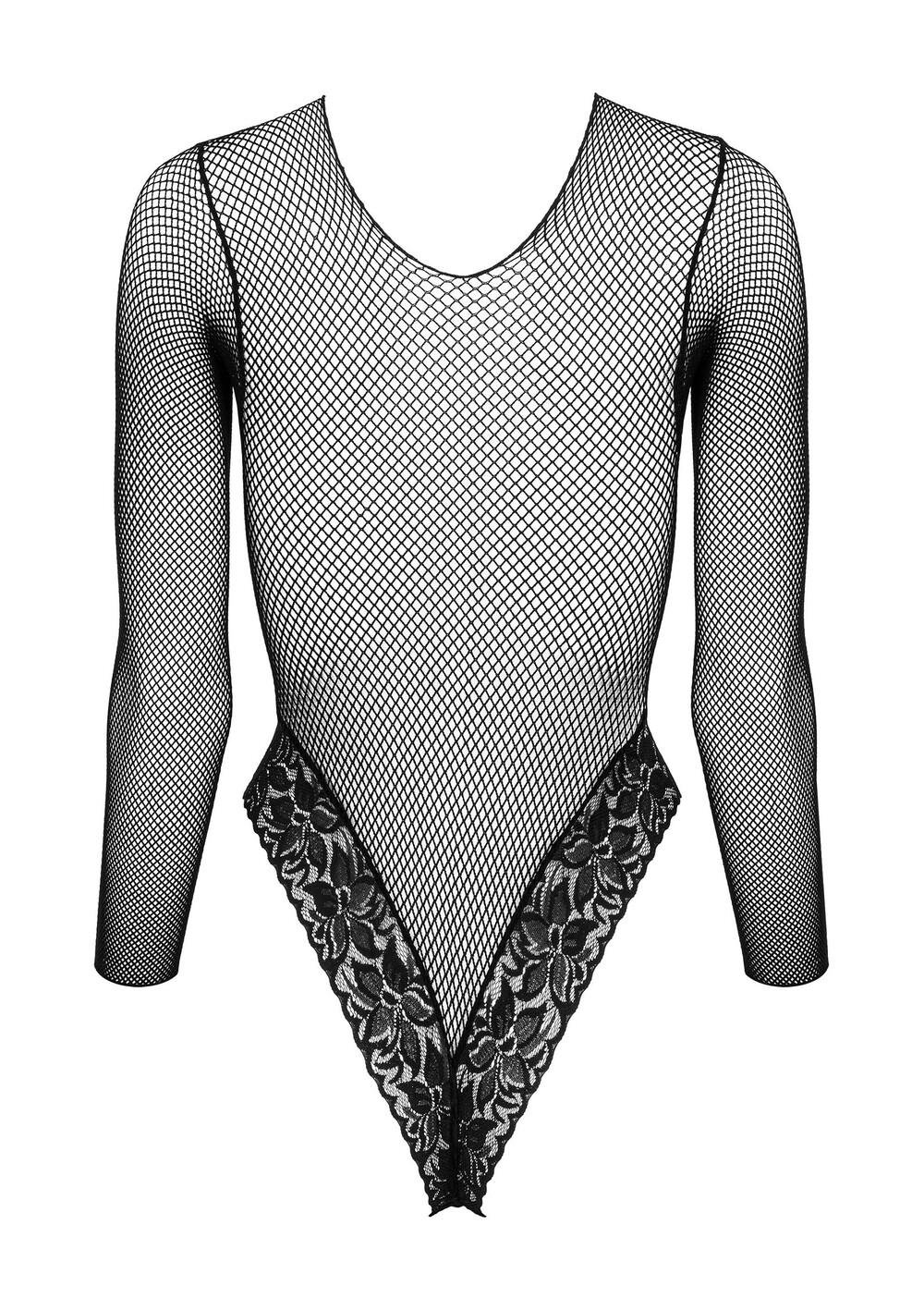 Kotek Síťované body s krajkou FB005 - černé - Image 2