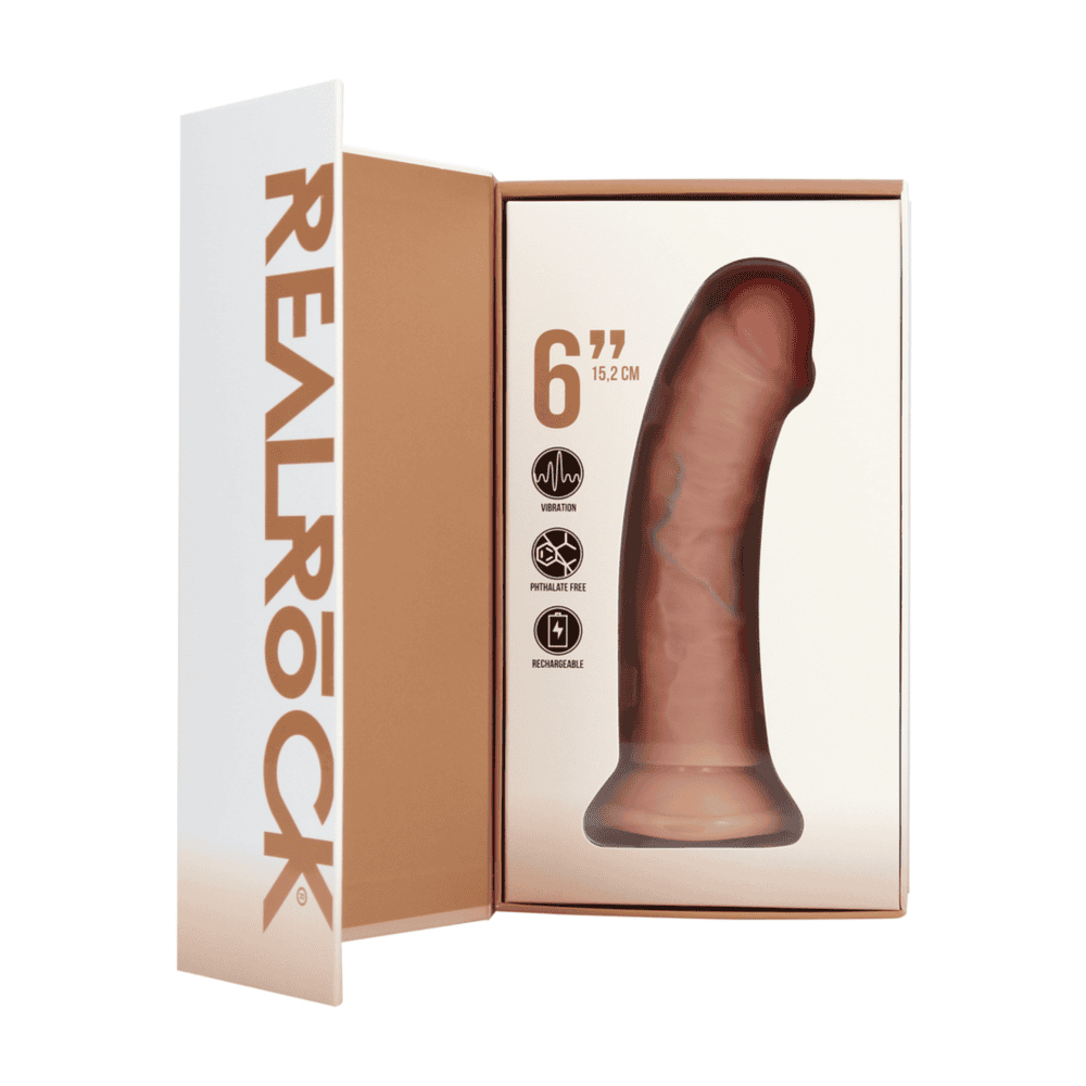 RealRock Regular Curved Cock vibrátor 15,5 cm - tělový - Image 6