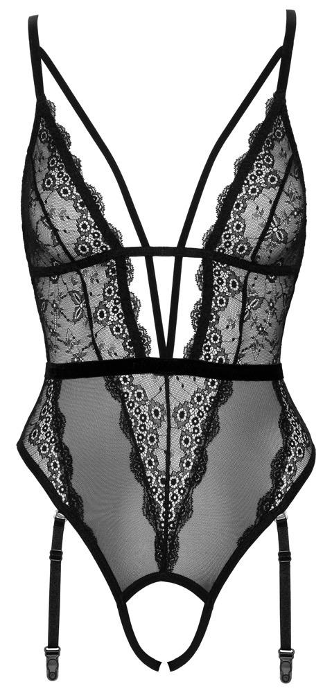 Cottelli Lingerie Body s podvazky - černé: S - Image 2