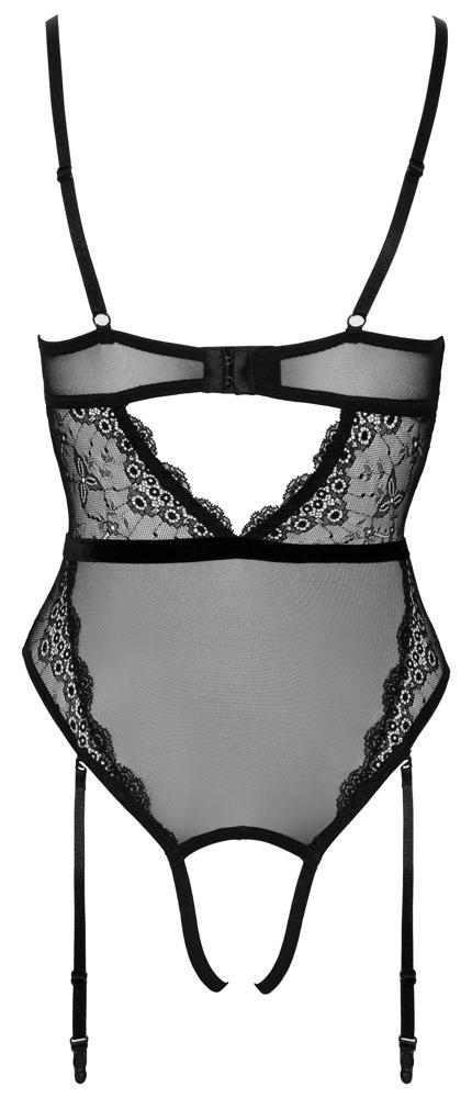 Cottelli Lingerie Body s podvazky - černé: S - Image 3