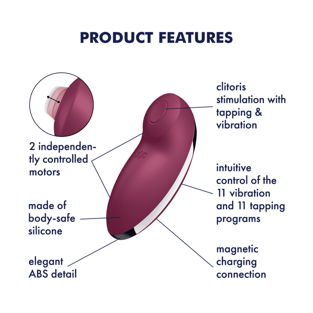 Satisfyer Tap & Climax 2 stimulátor klitorisu - vínový - Obrázek 5