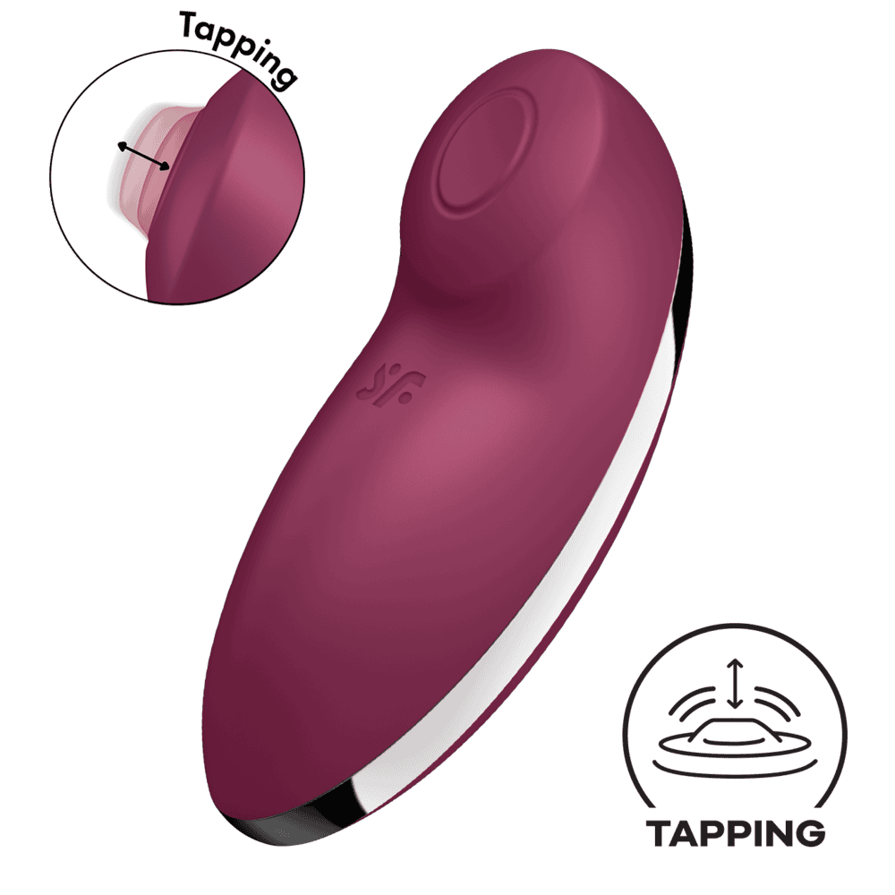 Satisfyer Tap & Climax 2 stimulátor klitorisu - vínový