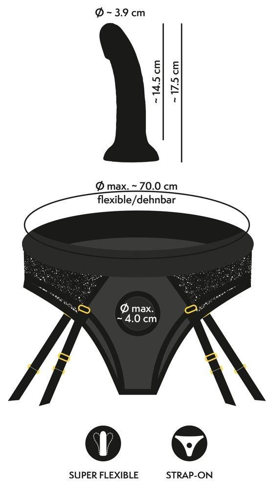 Strap-on set kalhotky a dildo – černý