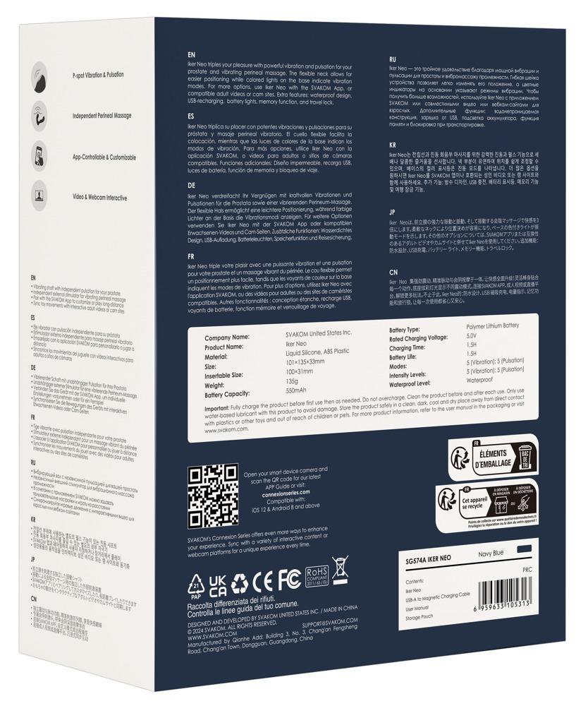 Svakom Iker Neo stimulátor prostaty – modrý