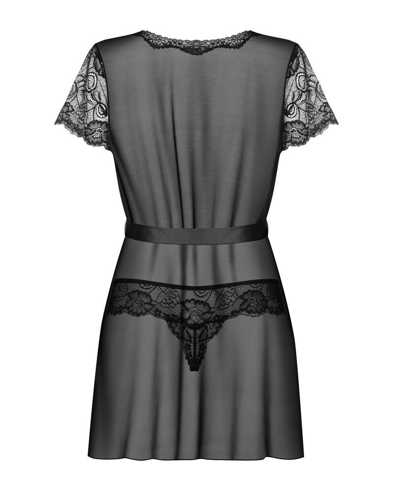 Obsessive Alluria peignoir - černý: S/M - Obrázek 4