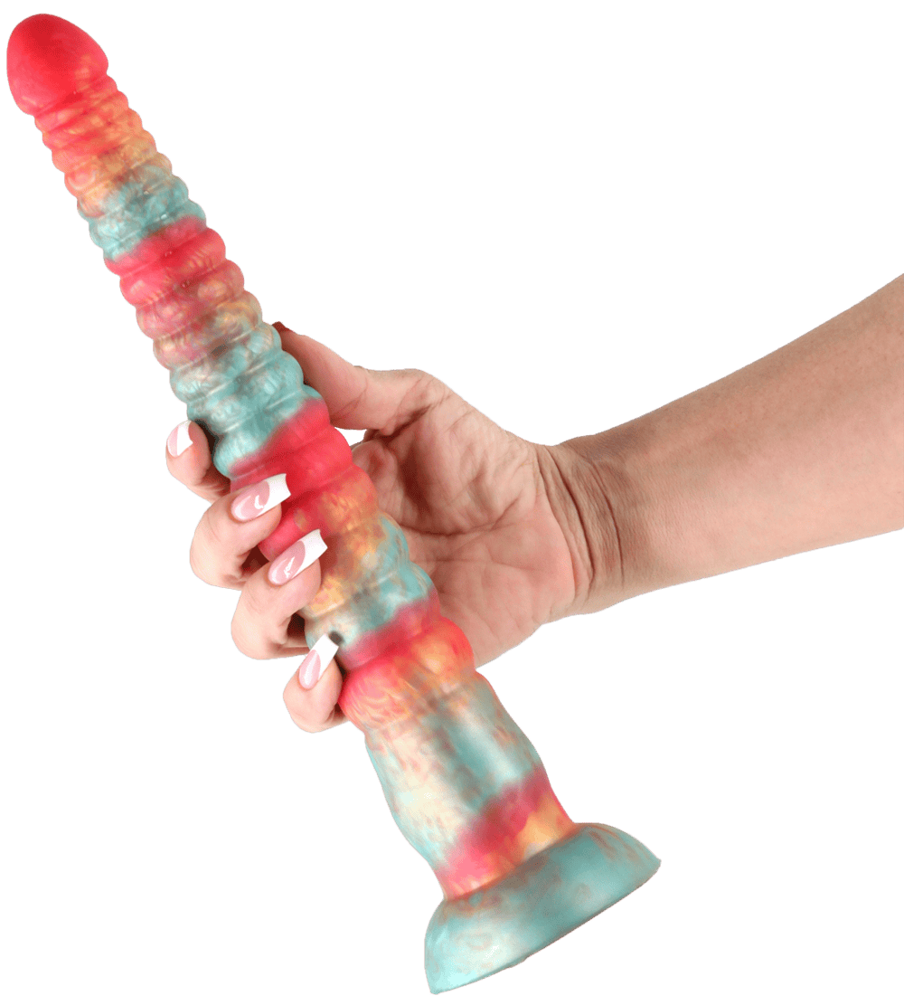Colours Stacked dildo 30,5 cm - červená/zlatá - Image 2