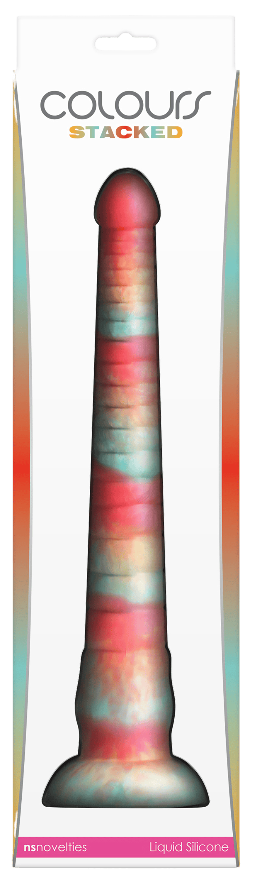 Colours Stacked dildo 30,5 cm - červená/zlatá - Image 3
