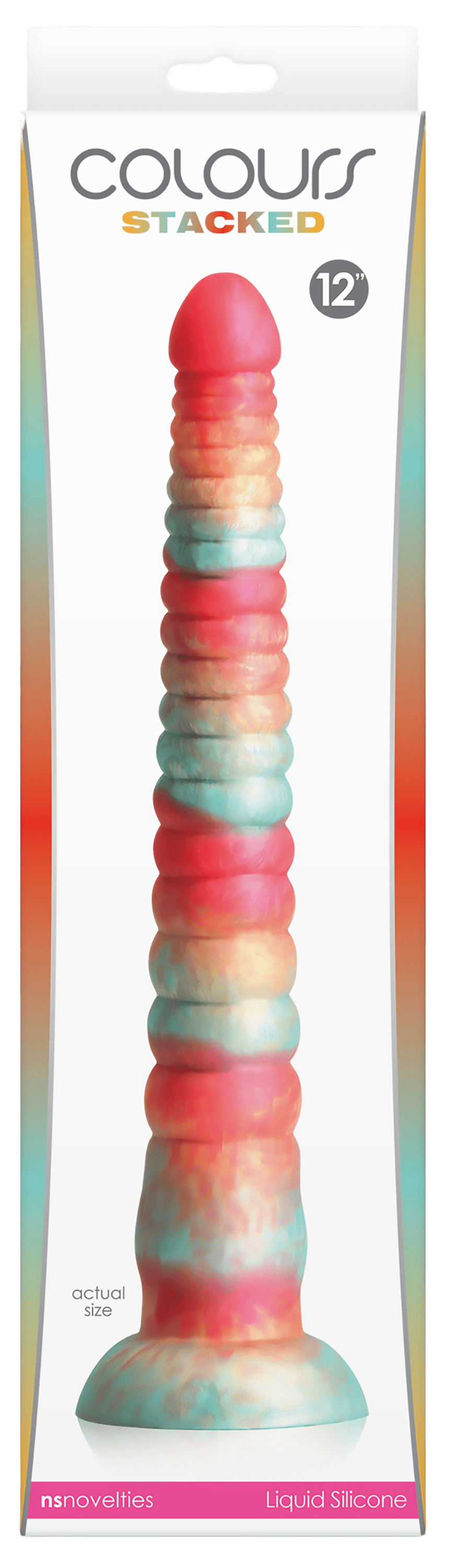 Colours Stacked dildo 30,5 cm - červená/zlatá - Image 4