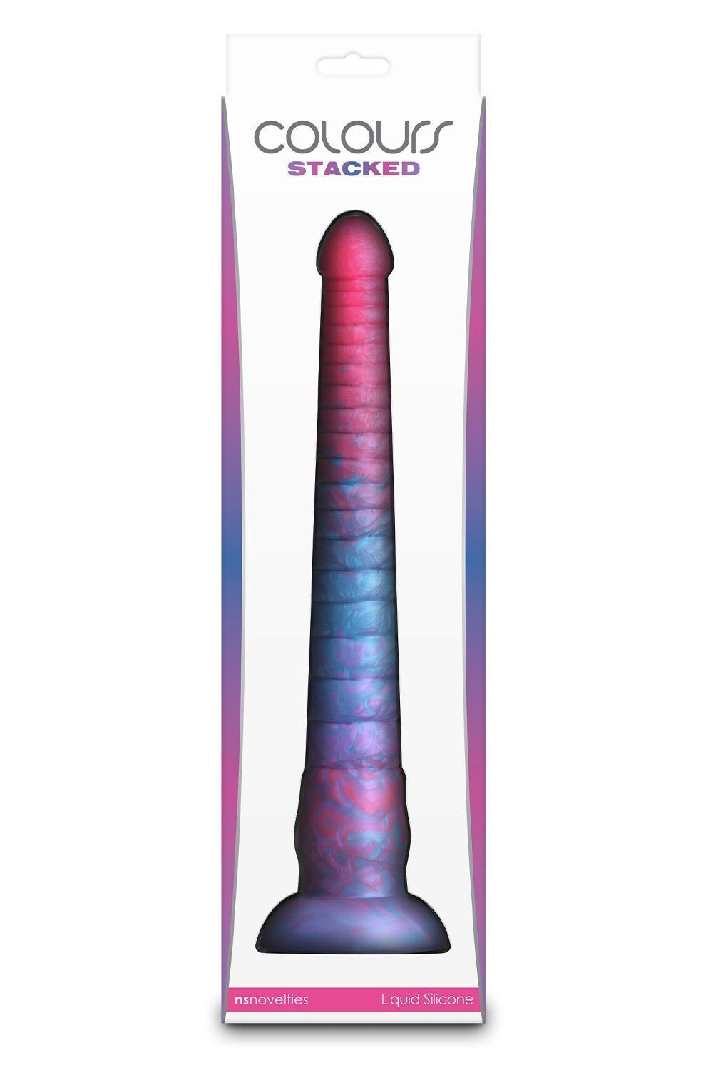 Colours Stacked dildo 30,5 cm – růžová/modrá