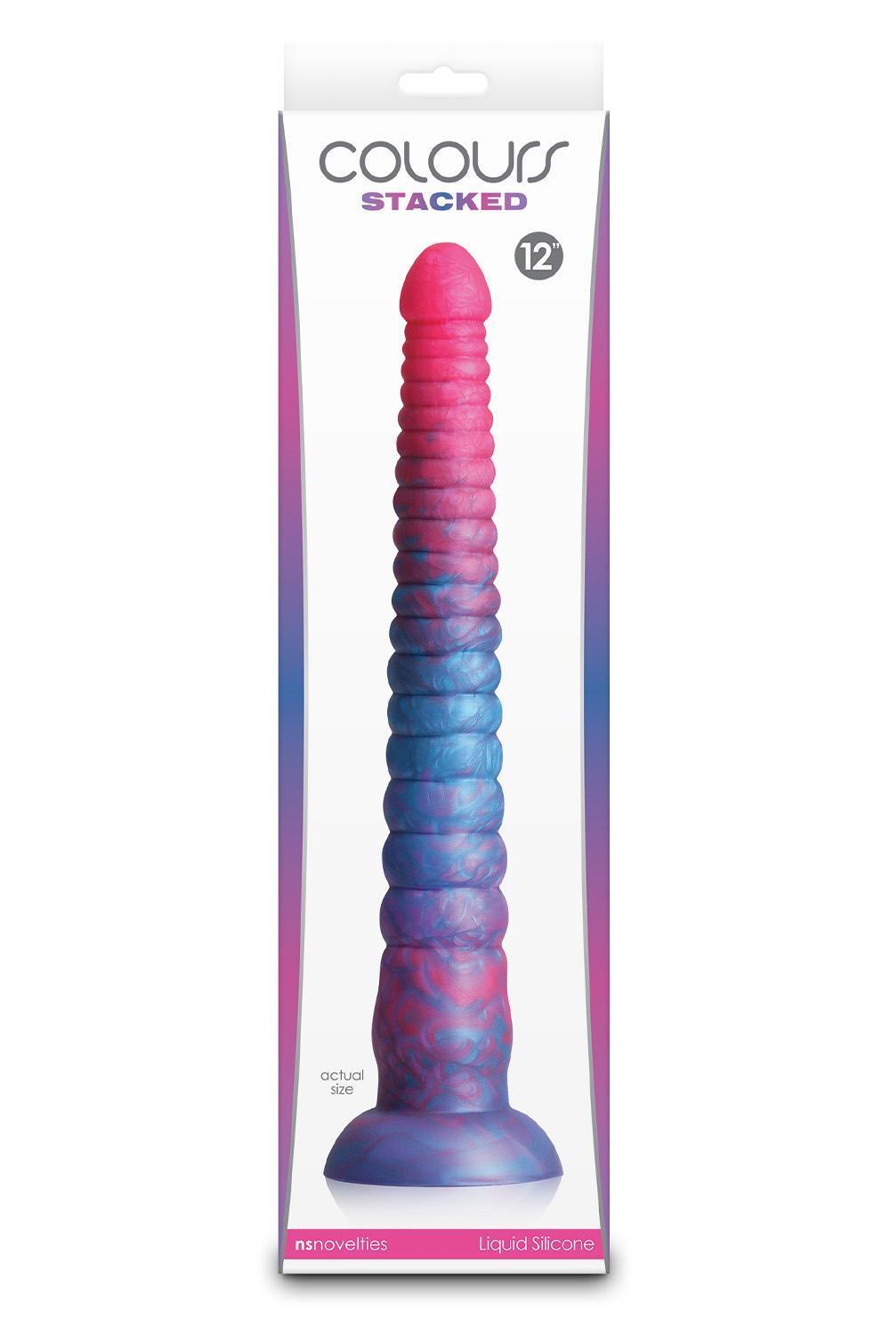 Colours Stacked dildo 30,5 cm – růžová/modrá