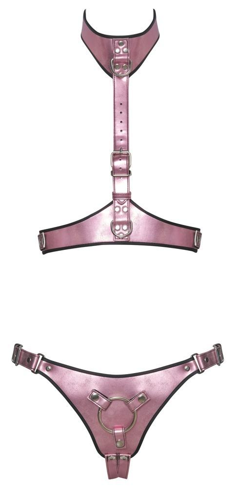 Bad Kitty - Harness set - růžový: S/M - Obrázek 2