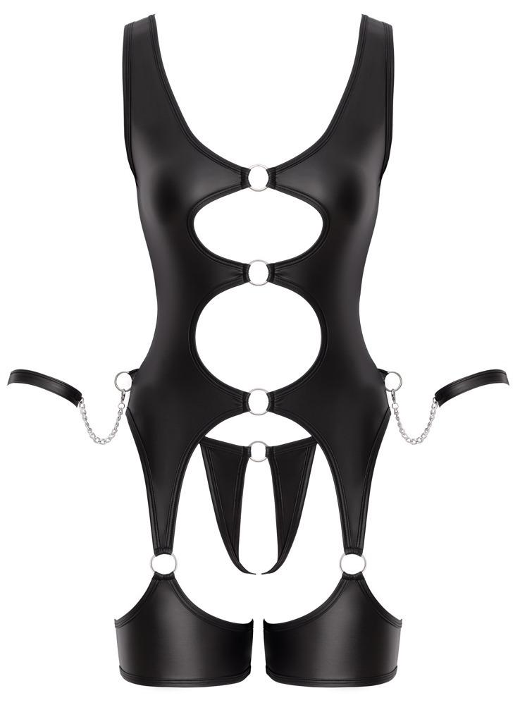 Cottelli Bondage Set body a tanga - černý: S - Obrázek 6