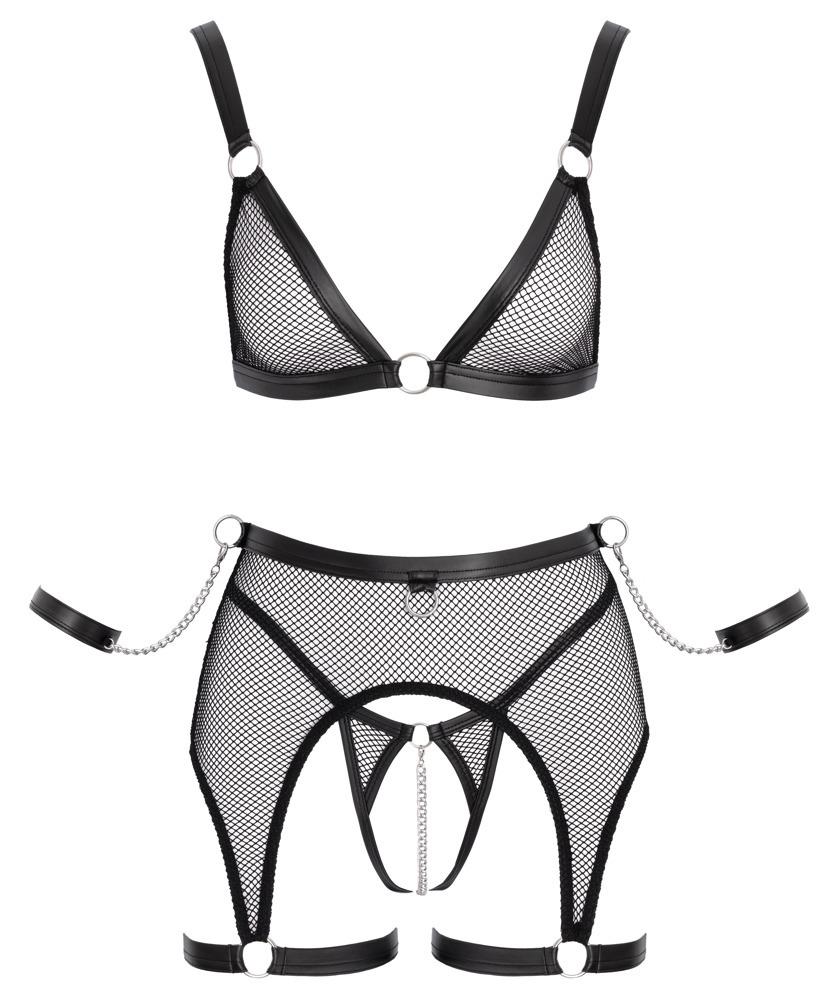Cottelli Bondage Set ze síťoviny – černý: S
