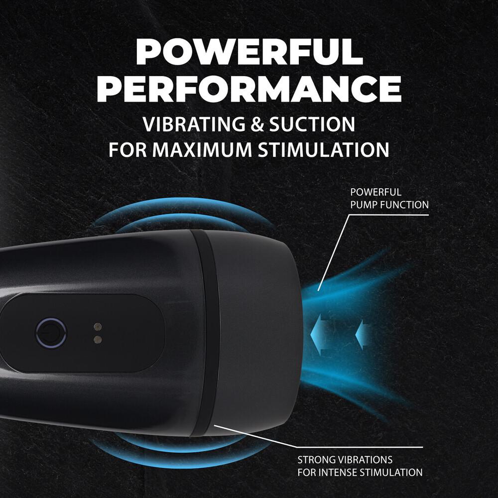 Pumped Pulsar Vibrační masturbátor s podtlakovou stimulací – černý