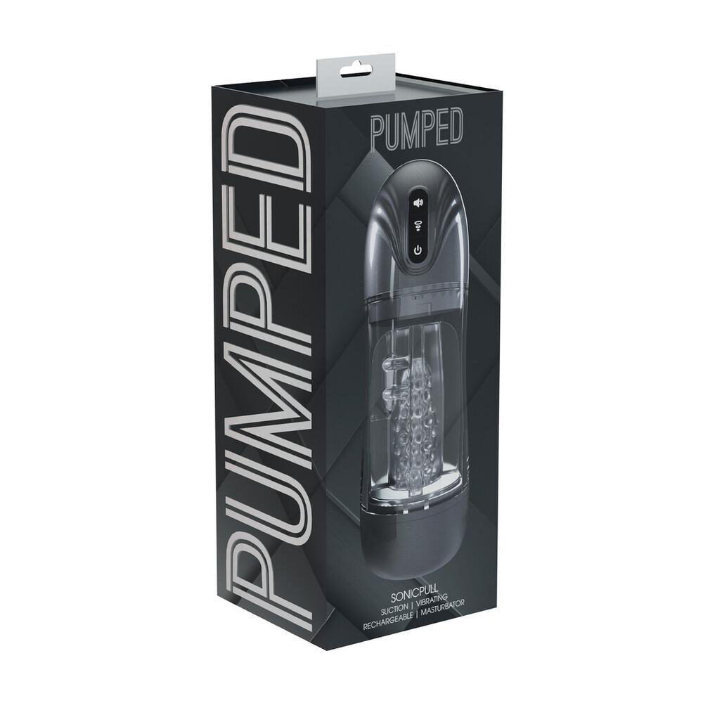 Pumped SonicPull Vibrační masturbátor s podtlakovou stimulací Gun Metal