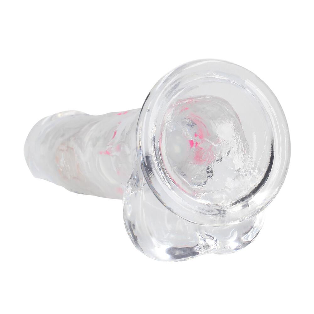 RealRock LED svítící vibrační dildo s varlaty 18 cm