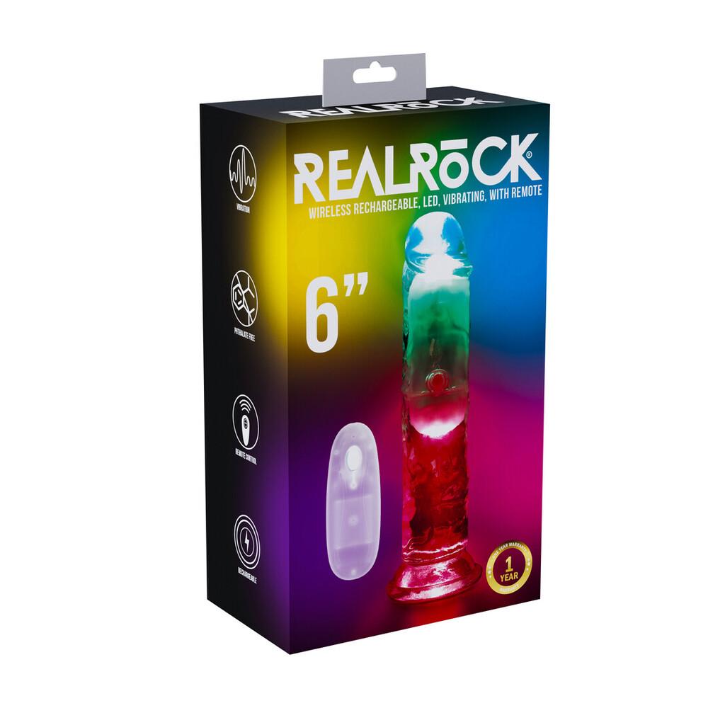 RealRock LED svítící vibrační dildo 15 cm (obrázek 8)