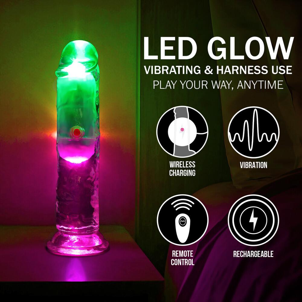 RealRock LED svítící vibrační dildo 15 cm (obrázek 3)