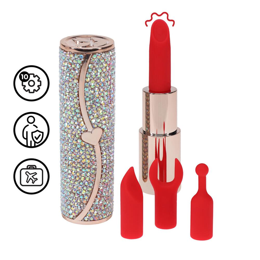 Loveline Sparkle Lipstick minivibrátor se 4 nástavci Iridescent (obrázek 5)