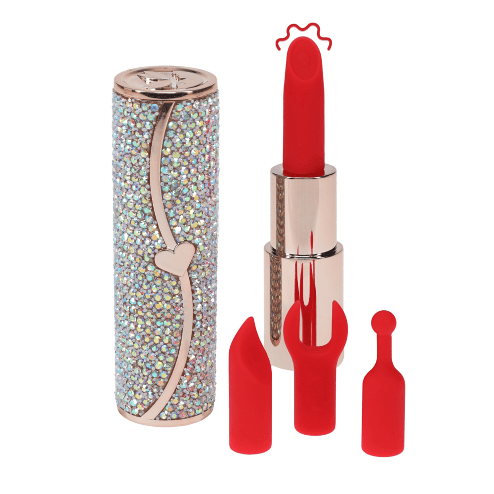 Loveline Sparkle Lipstick minivibrátor se 4 nástavci Iridescent
