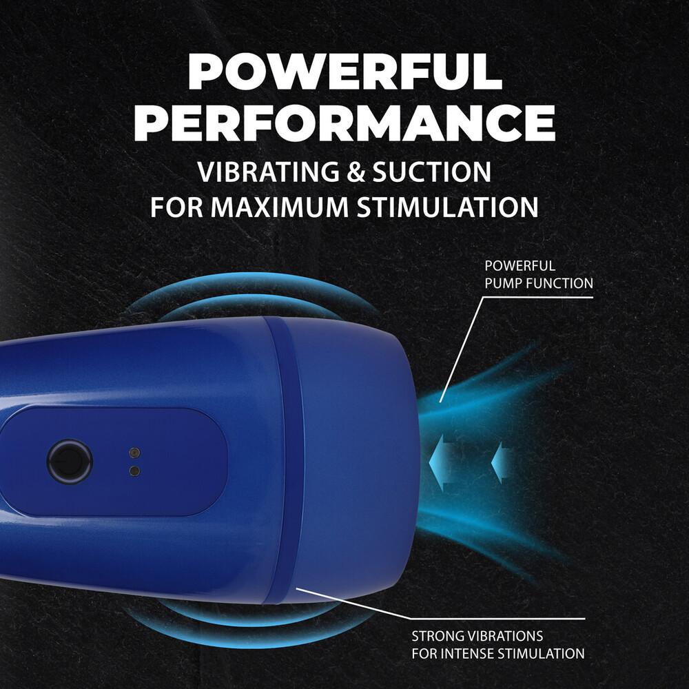 Pumped Pulsar Vibrační masturbátor s podtlakovou stimulací – modrý