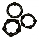 Erekční kroužky nevibrační - Get Hard Black Sada tří silikonových kroužků