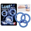 Erekční kroužky nevibrační - Lust three kroužky na penis - modré