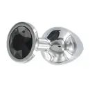 Nevibrační anální kolíky - BASIC X Tommy kovový anální kolík s černým kamínkem