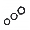 Erekční kroužky nevibrační - BASIC X  Erekční kroužky nevibrační 3 ks černé