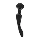 Luxusní vibrátory - VIVE Shiatsu černý - dvoumotorová dobíjecí hlavice 2v1