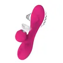 Multifunkční vibrátory - Romant Flap vibrátor rabbit s poklepem a tlakovým stimulátorem na klitoris růžový