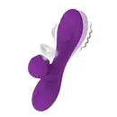 Multifunkční vibrátory - Romant Flap vibrátor rabbit s poklepem a tlakovým stimulátorem na klitoris fialový