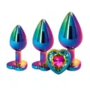 Anální šperky - REAR Set análních kolíků Multicolor Rainbow Heart