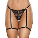 Erotická tanga - Allure Say it with Garters tanga - černá