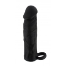 Návleky na penis - BASIC X Realistický zvětšující návlek na penis M - černý